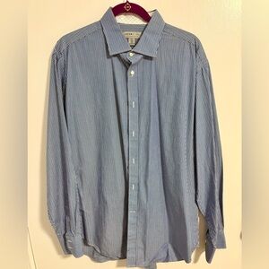 Jack Stone Men's Blue Stripe Dress Shirt size XL
